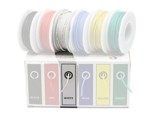 AWG28 CBAZY White Silicone Wire 1m [CBZ-SW-28-WH]